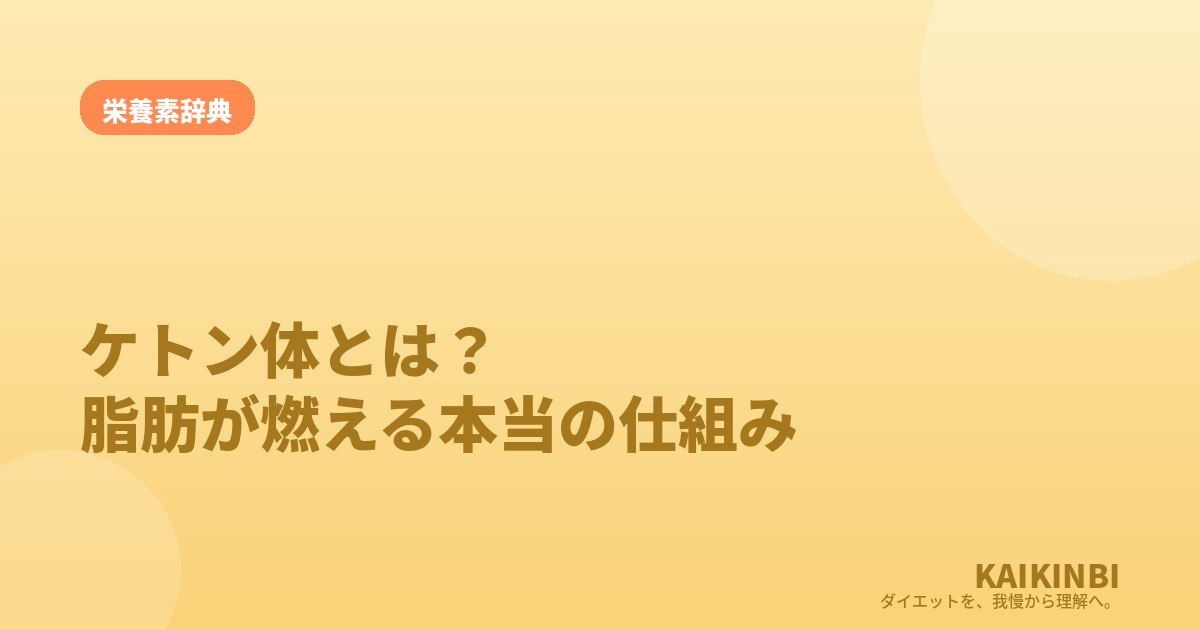 ケトン体とは？「危険」のウワサと、脂肪が燃える本当の仕組み