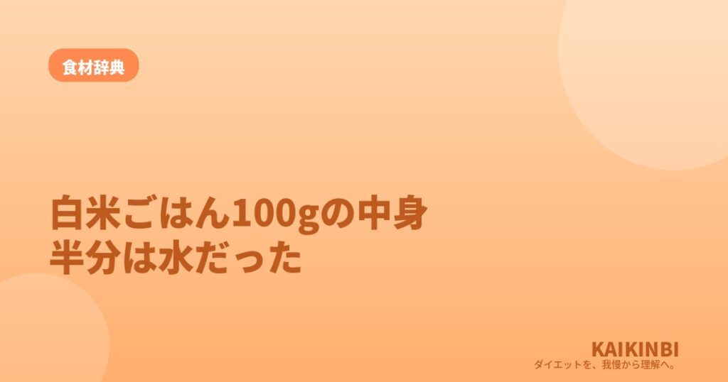 白米ごはん100gを食べると体の中で何が起きる？半分は水だった