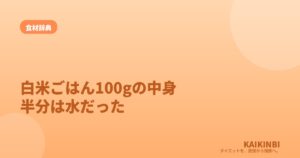白米ごはん100gを食べると体の中で何が起きる？半分は水だった