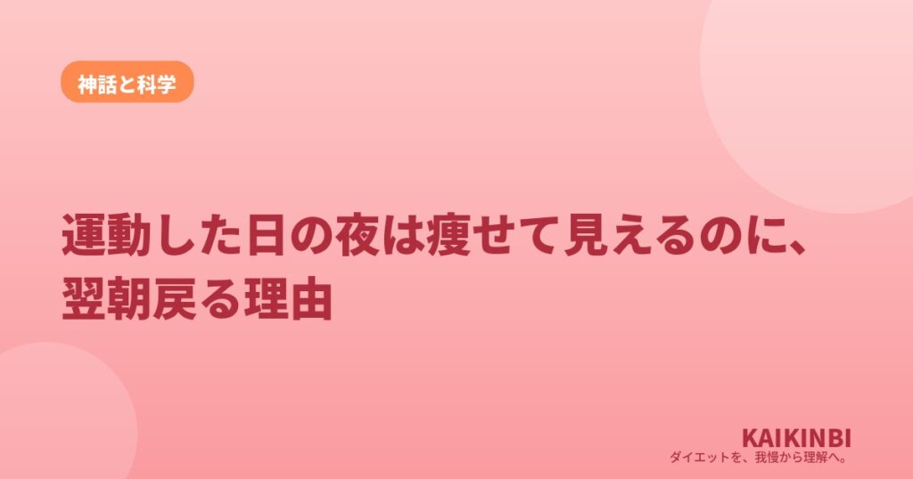 運動した日の夜は痩せて見えるのに、翌朝戻る理由