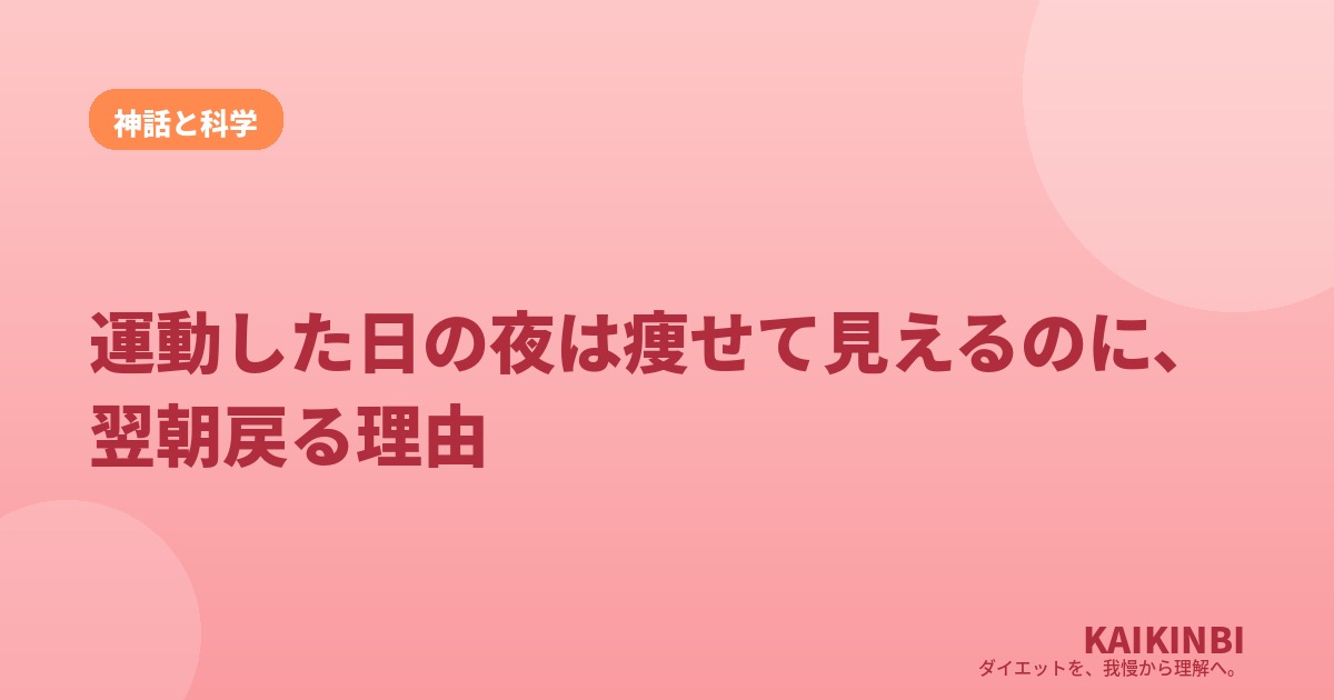 運動した日の夜は痩せて見えるのに、翌朝戻る理由